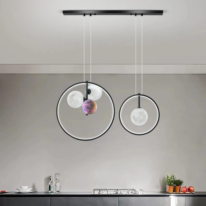 suspension luminaire led moderne fer nordique pour table à manger