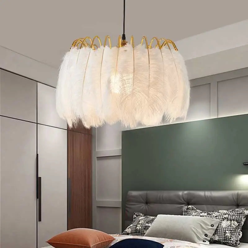 suspension moderne romantique en plumes pour décoration intérieure