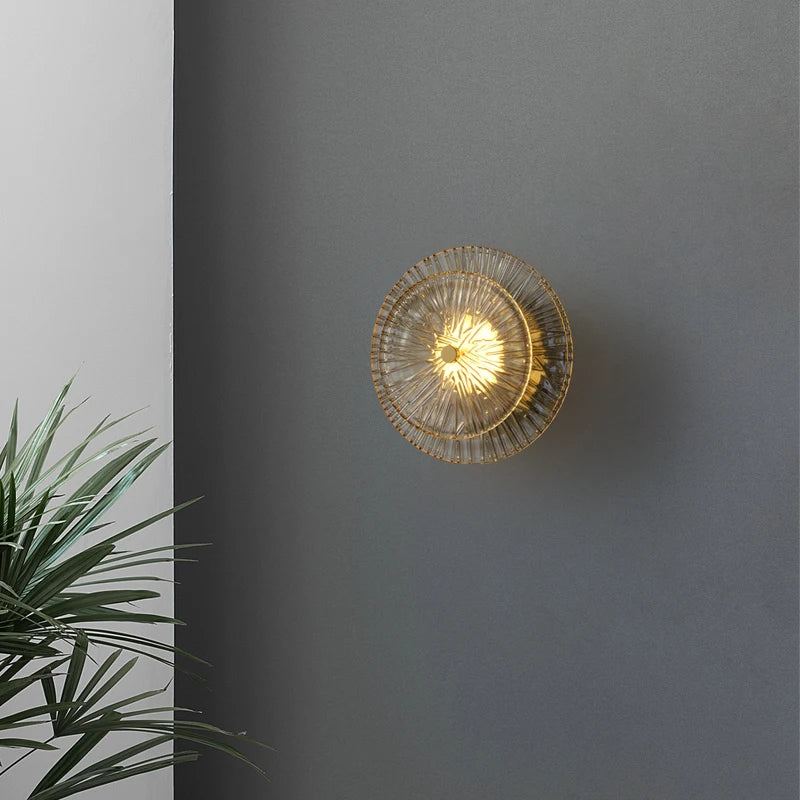 applique murale led ronde en verre pour intérieur moderne