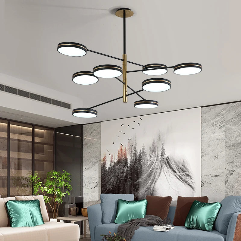 lustre led moderne décoration tuyau érigé éclairage intérieur