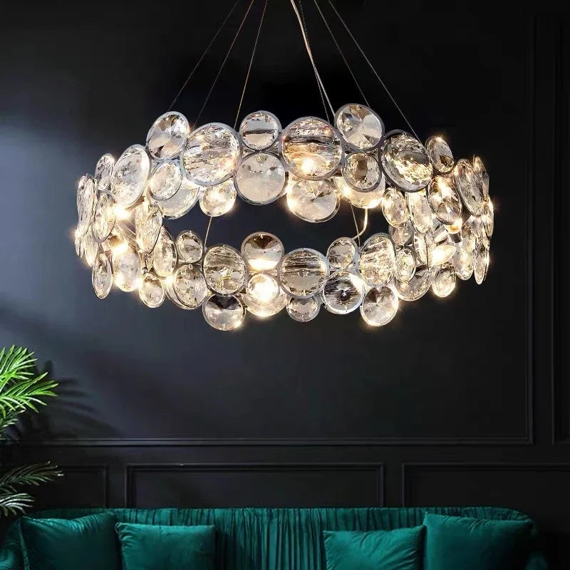 lustre en cristal moderne style nordique pour intérieur luxueux