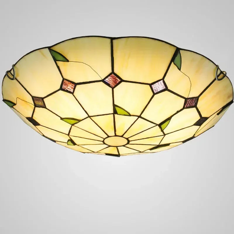 lustre tiffany méditerranéen bohème vitrail pour décoration intérieure