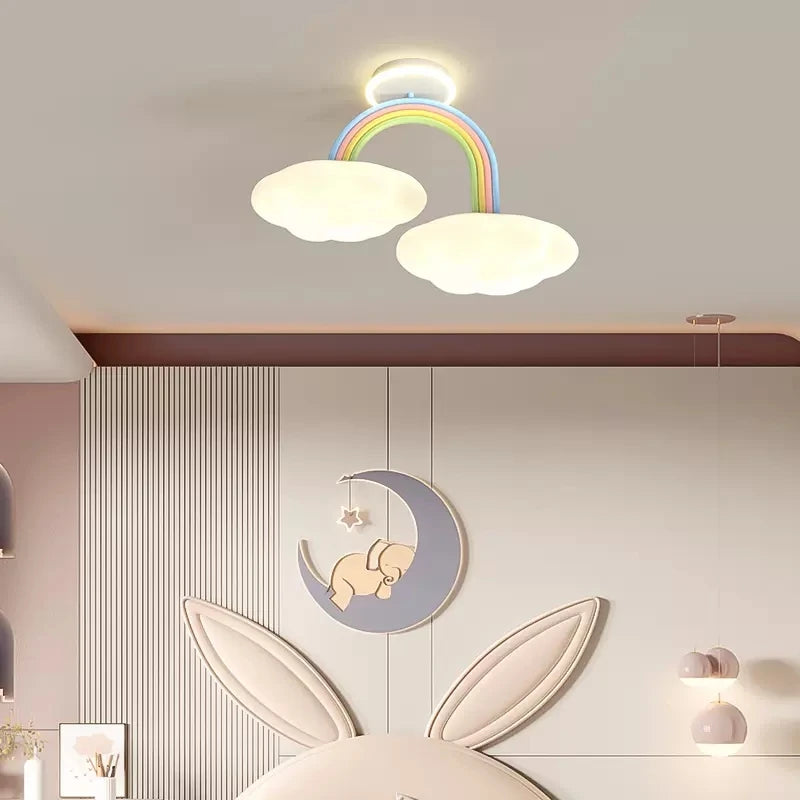 plafonnier LED nuage arc-en-ciel pour chambre enfant