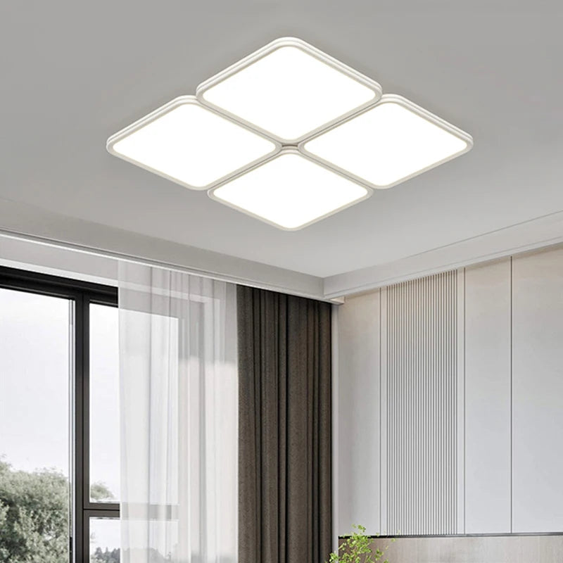 plafonnier led ultra mince moderne à quatre grilles décoratif intérieur