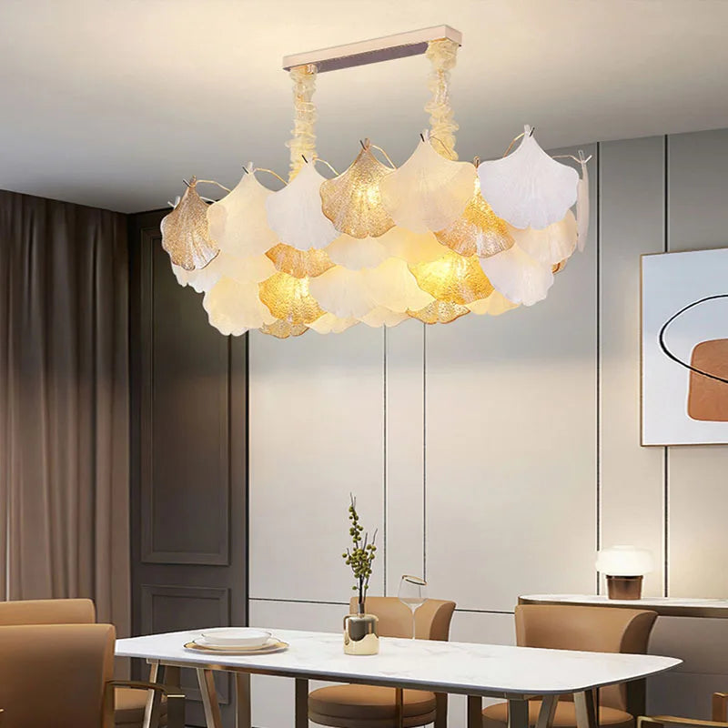 lustre suspendu à led design ginkgo réglable pour intérieur moderne