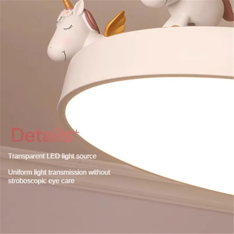 plafonnier licorne lampe enfant décoration lumineuse en résine