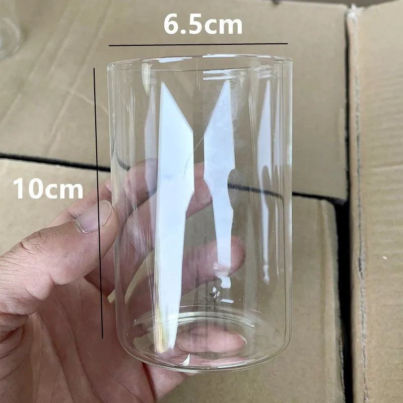 bougeoir en verre transparent pour bougies et décorations élégantes