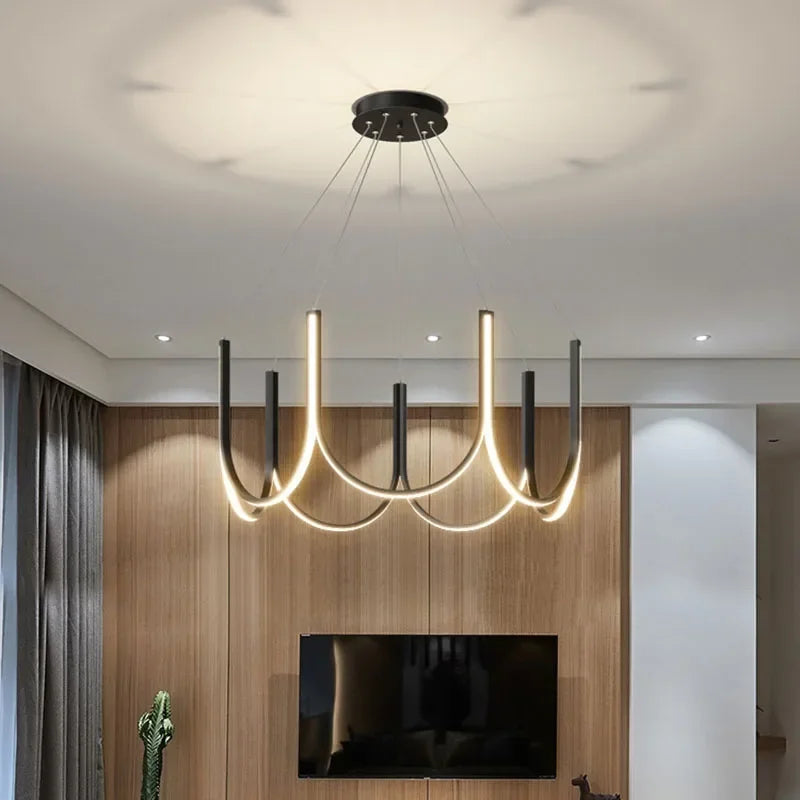 lustre led moderne en u pour décoration intérieure