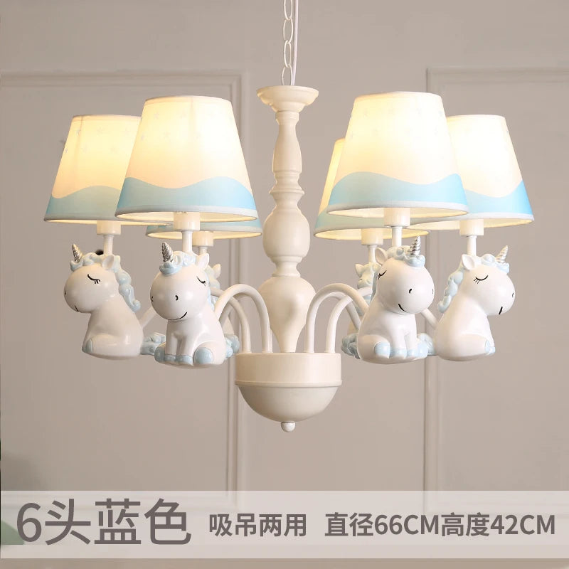 lustre licorne pour jardin d'enfants et chambre à coucher