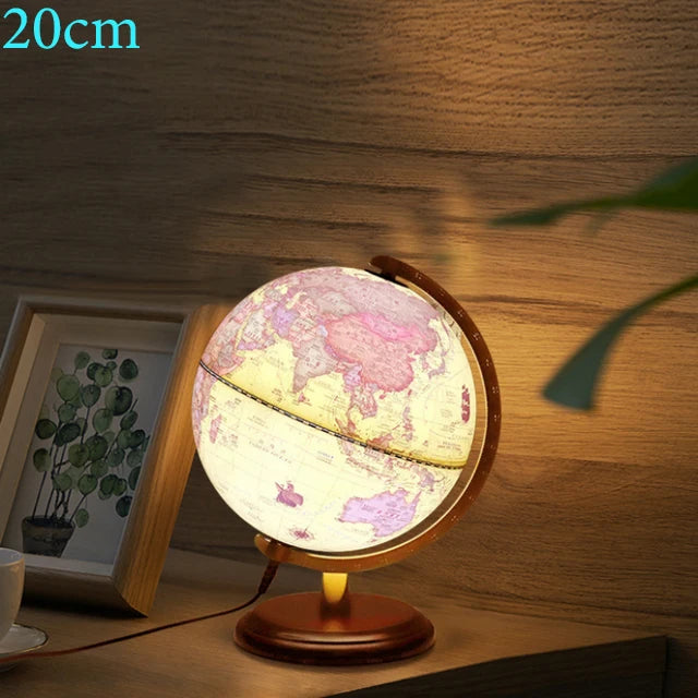 lampe de bureau globe terrestre rotatif et carte géographique