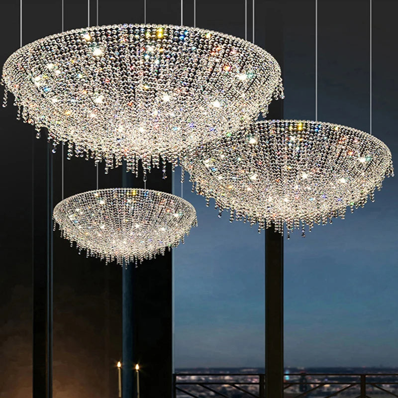 lustre en cristal rétro design luxueux pour décoration intérieure