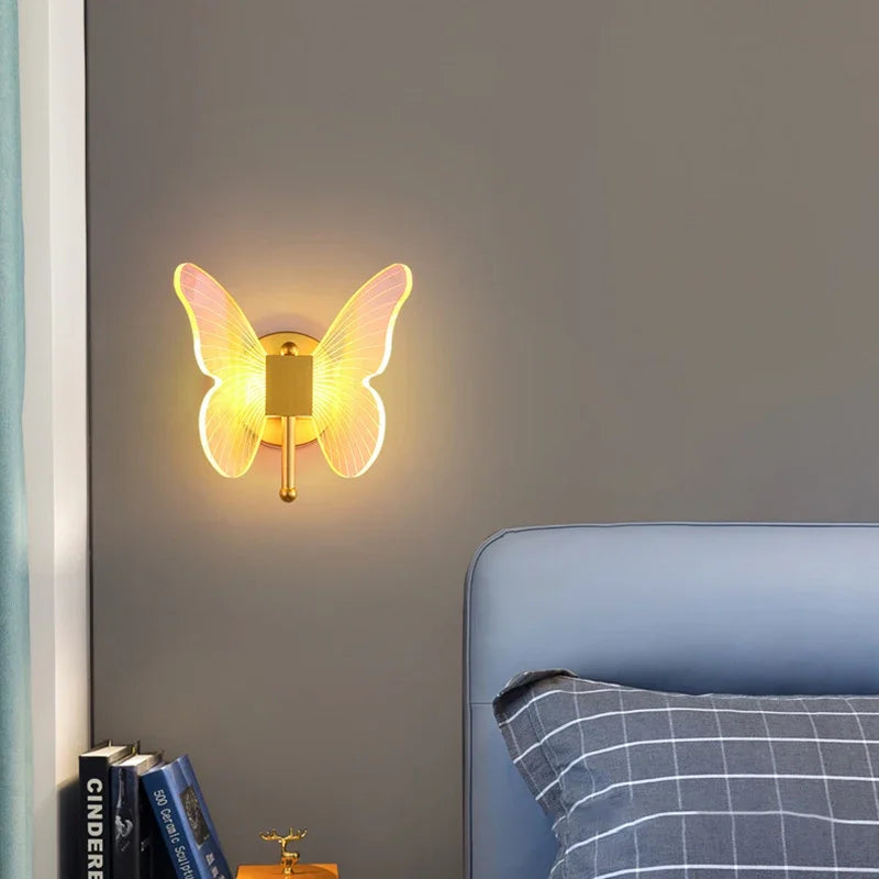 lustre papillon transparent design nordique suspension led