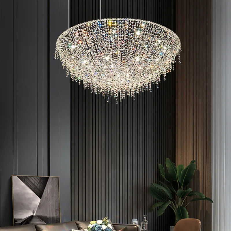 lustre en cristal rétro design luxueux pour décoration intérieure