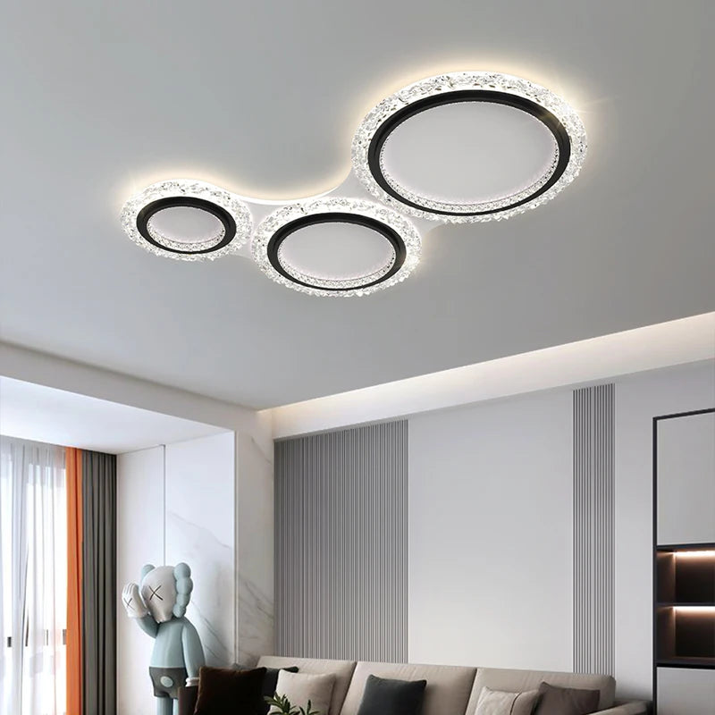 lustre moderne simple en cristal led de luxe