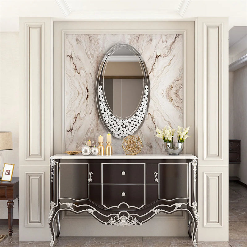 miroir décoratif ovale en forme de larme pour intérieur