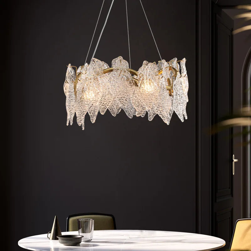 lustre moderne en cristal lumineux design élégant pour décoration d'intérieur