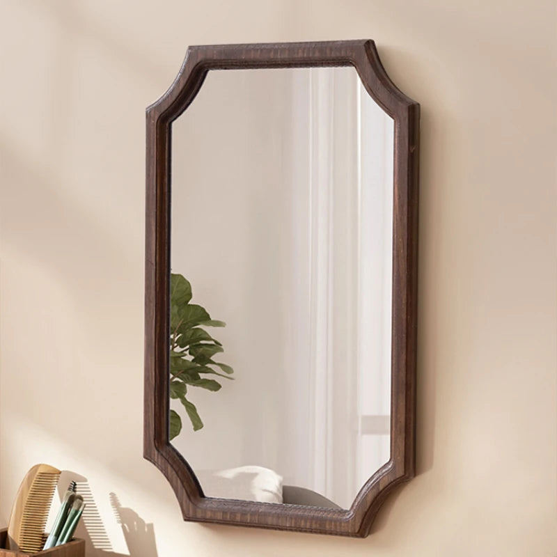 miroir vintage en bois massif pour maquillage étanche et antirouille