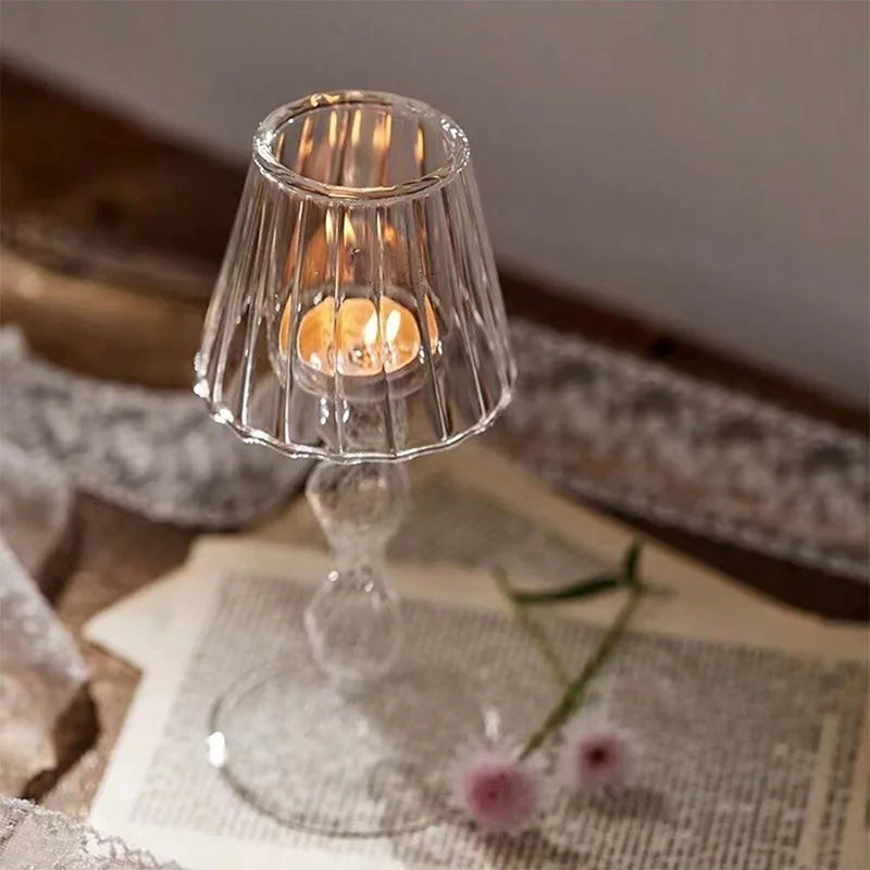 lampe de bureau en verre style européen bougeoir créatif pour mariage décoratif