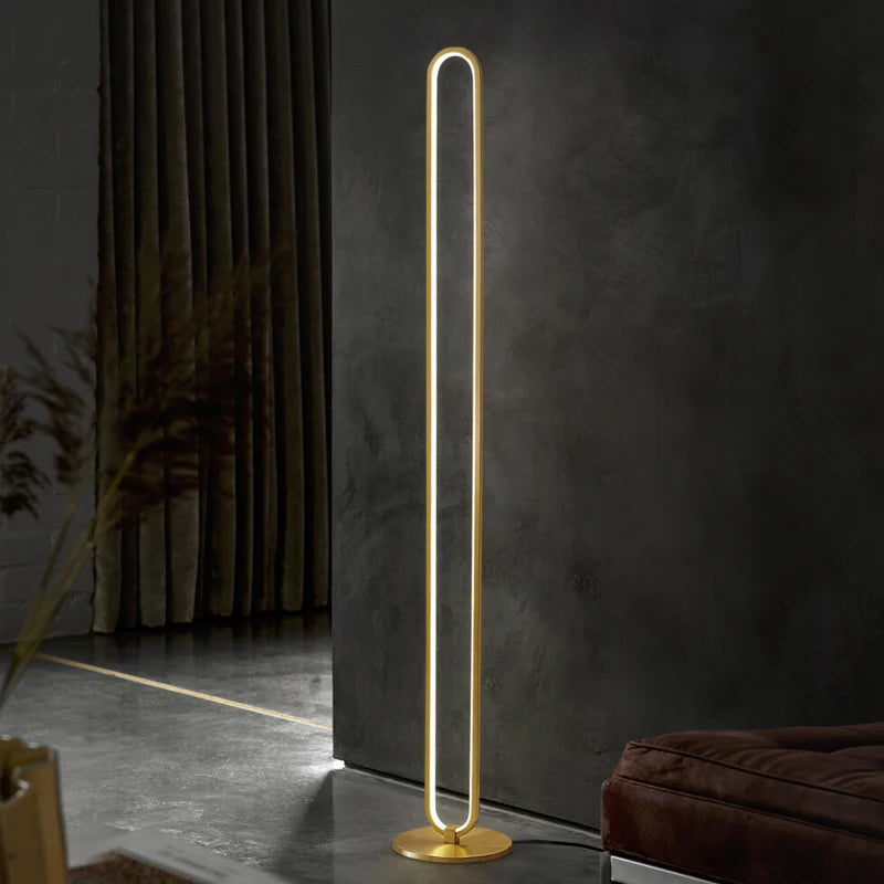 lampadaire led minimaliste en cuivre avec 3 décorations modifiables nordiques