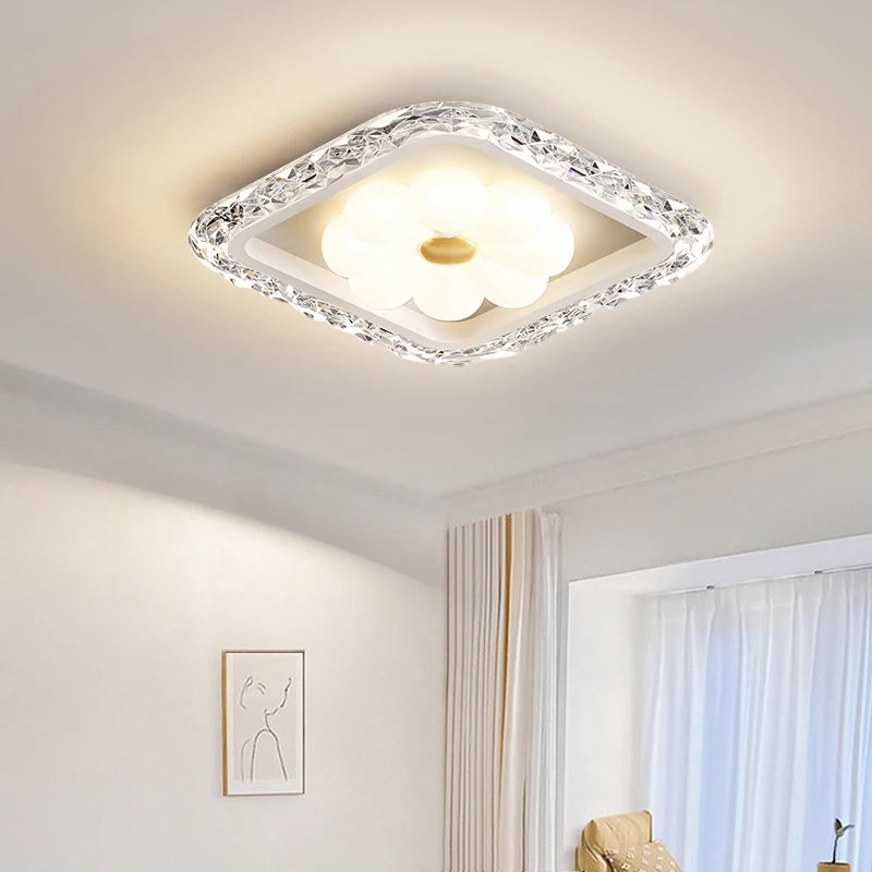 plafonnier à led moderne en cristal pour décoration intérieure