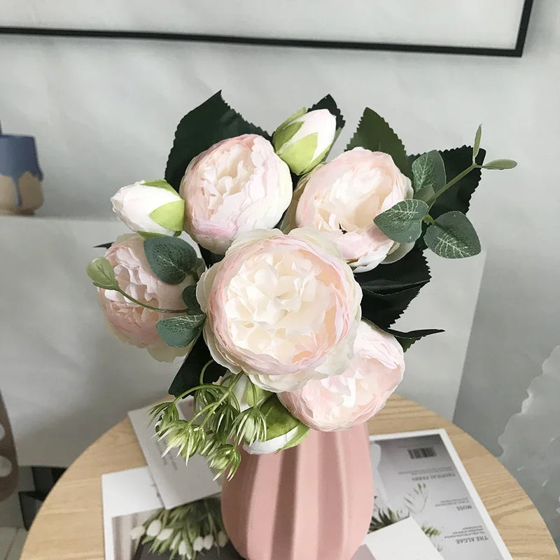 bouquet de pivoines artificielles pour décoration de mariage et maison