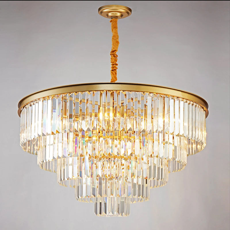 lustre moderne en cristal pour décoration intérieure élégante