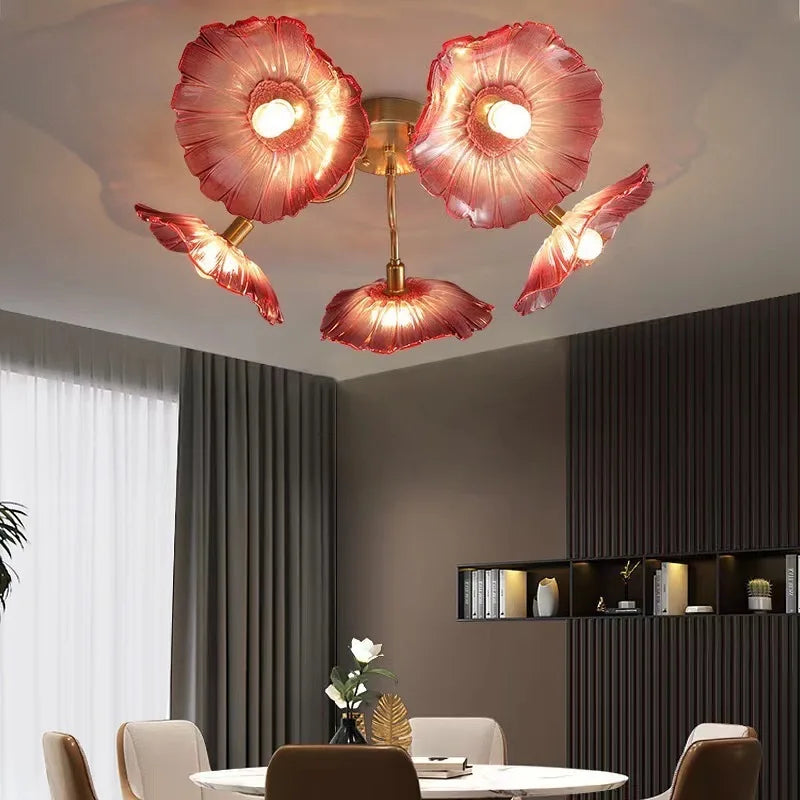 suspension moderne design nordique créatif floral élégant pour intérieur