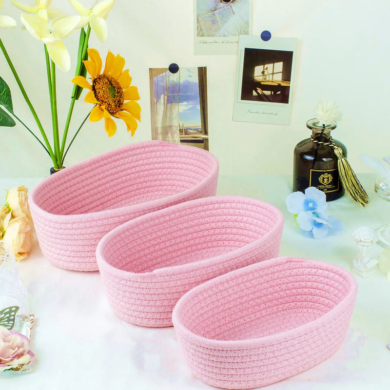 paniers en corde de coton pour rangement et organisation des objets