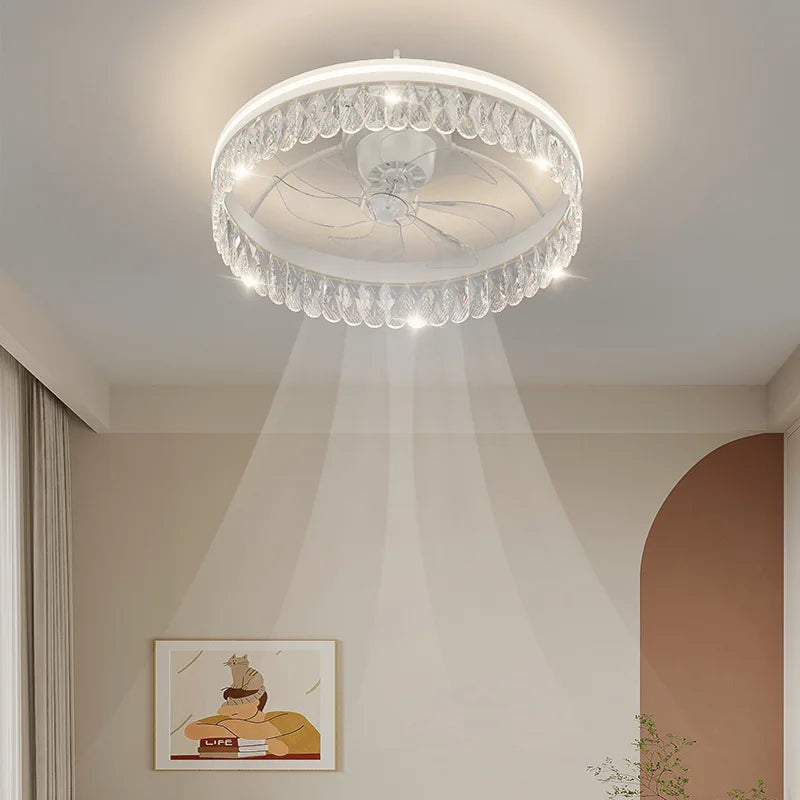 plafonnier led moderne avec ventilateur éclairage silencieux intelligent