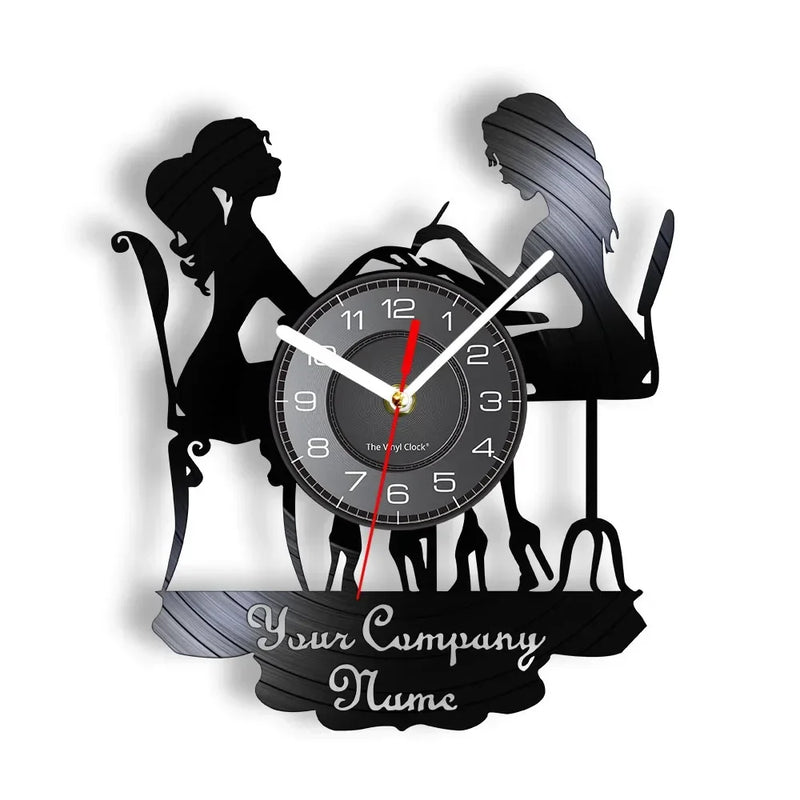 horloge murale vinyle pour salon de manucure et beauté