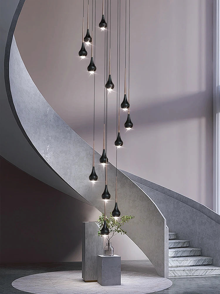 suspension moderne à led pour escalier et intérieur