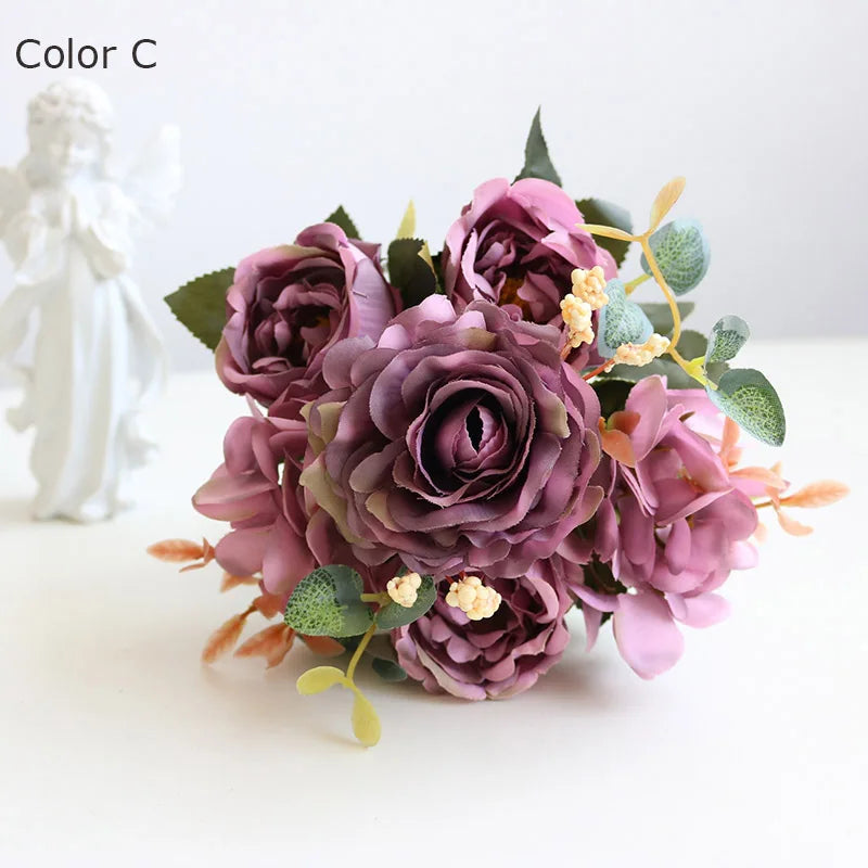 bouquet de fleurs artificielles pour décorations de mariage et automne