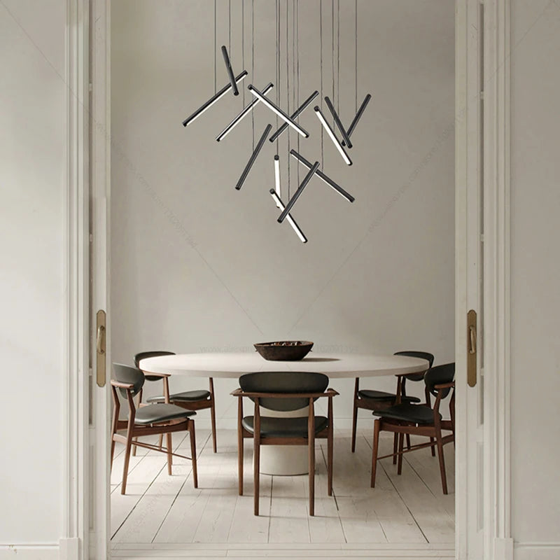 lustre design minimaliste en forme de branche pour loft