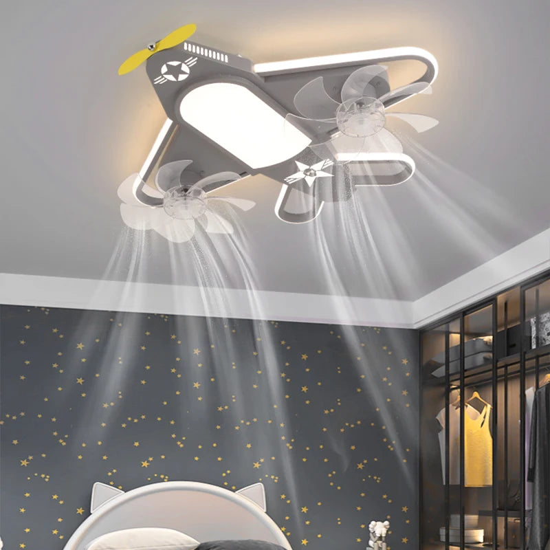 lustre avion dessin animé led pour enfants créatif