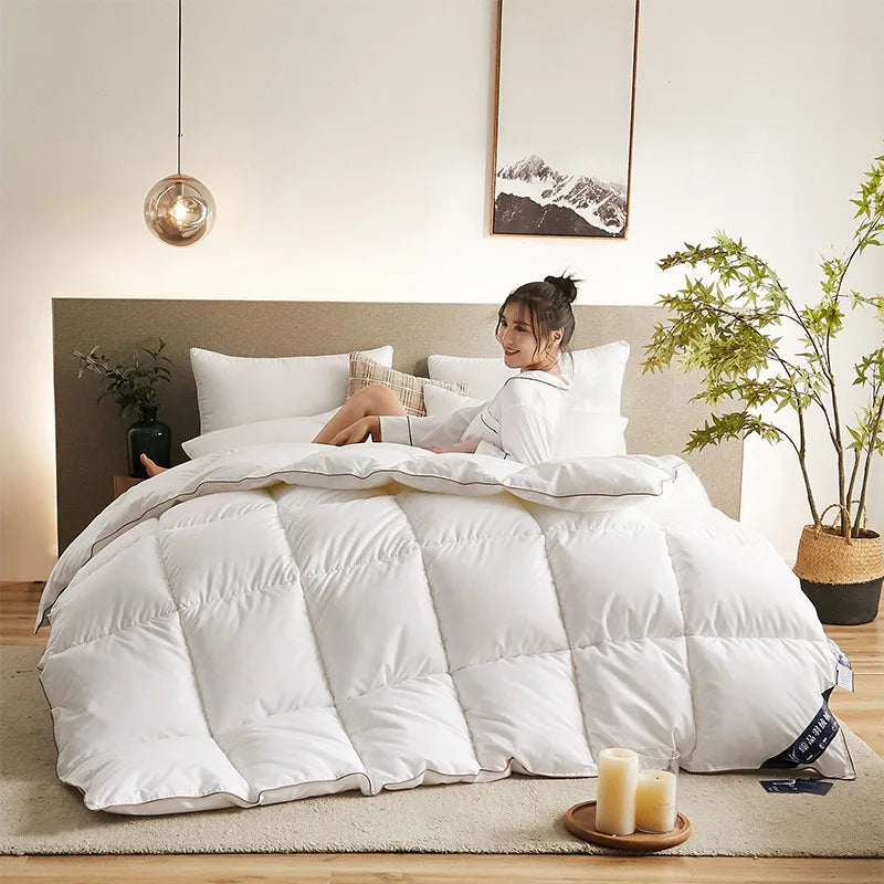 couette en duvet d'oie douce et chaude en coton