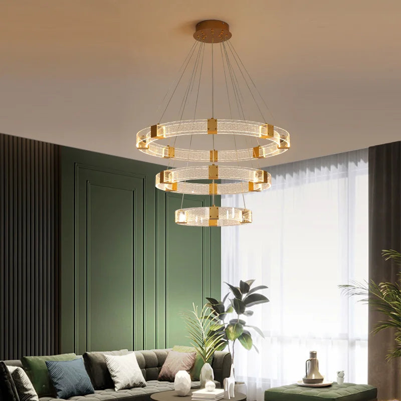 lustre moderne en cristal design nordique pour décoration intérieure