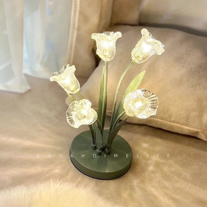 lampe de sol led en forme de fleur nordique décorative pour intérieur