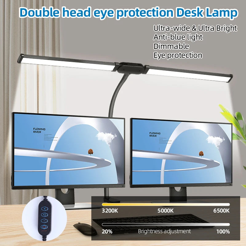 lampe de bureau à pince avec support et modes de couleur