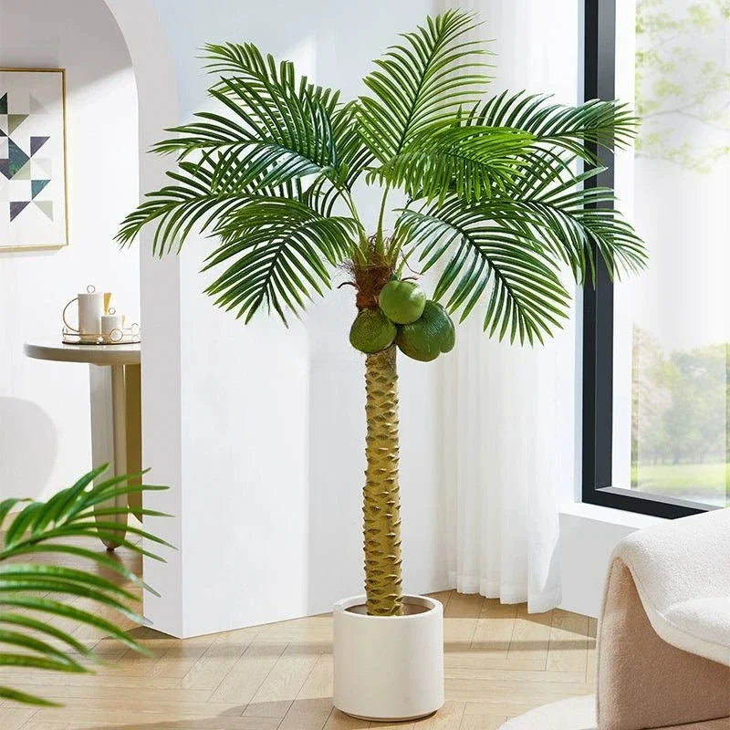 cocotier artificiel grande plante verte pour décoration intérieure