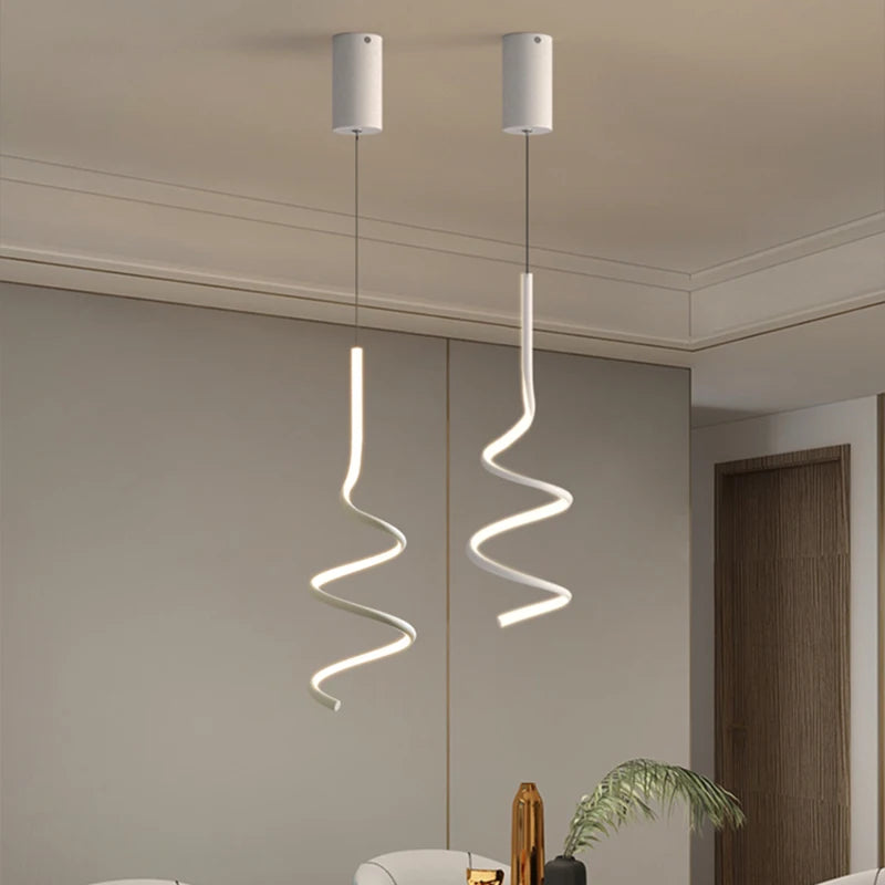 suspension moderne simple avec éclairage créatif led
