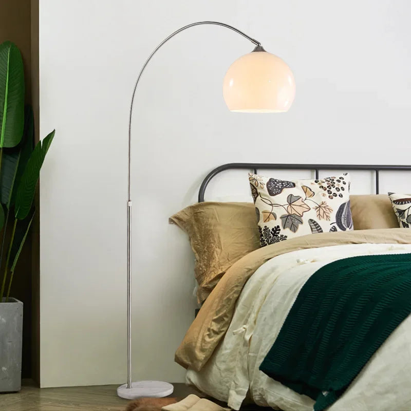 lampadaire incurvé nordique créatif en acier inoxydable pour intérieur