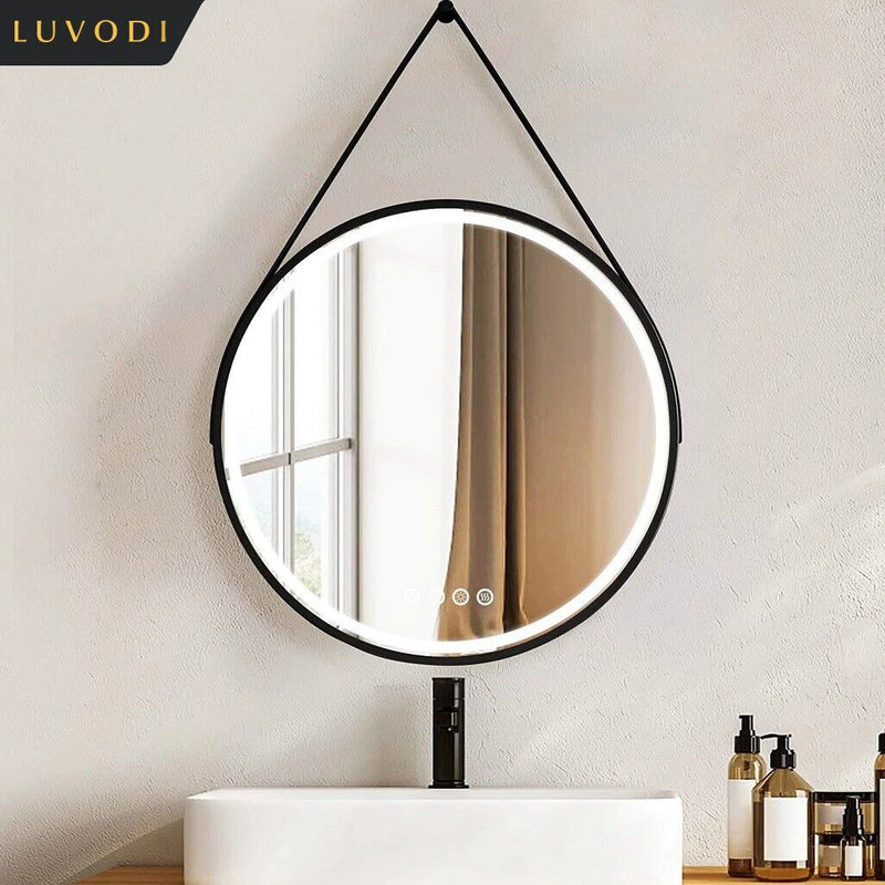 miroir lumineux rond avec intensité variable et antibuée