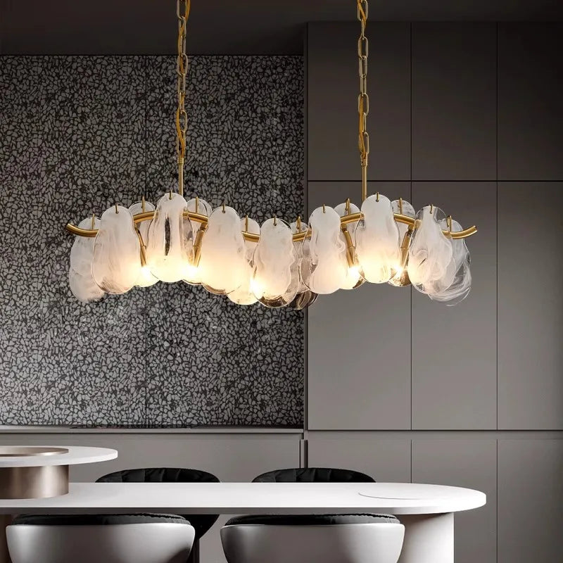 suspension en verre nuage design haut de gamme pour intérieur élégant