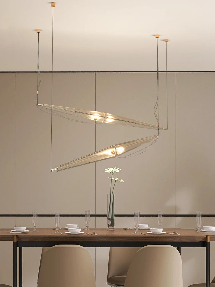 lustre nordique de luxe moderne pour restaurant bar en acier inoxydable led