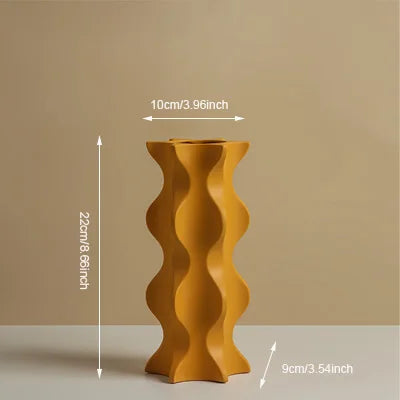 vase en céramique géométrique nordique pour fleurs séchées décoration maison