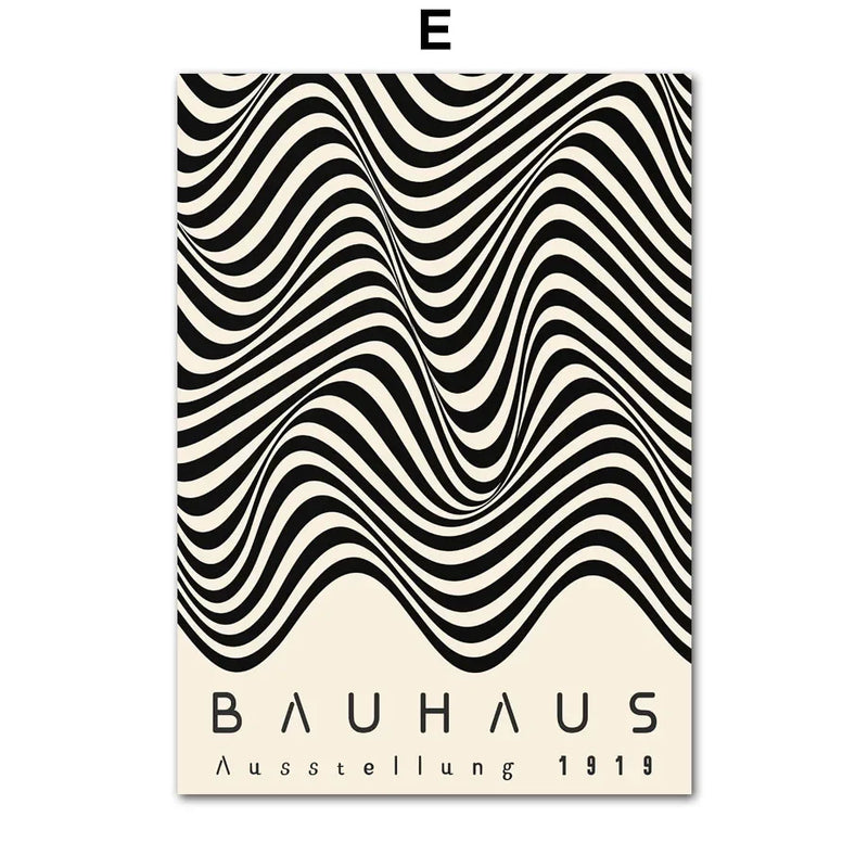 abstrait bauhaus lignes rayées art mural moderne décoration intérieure