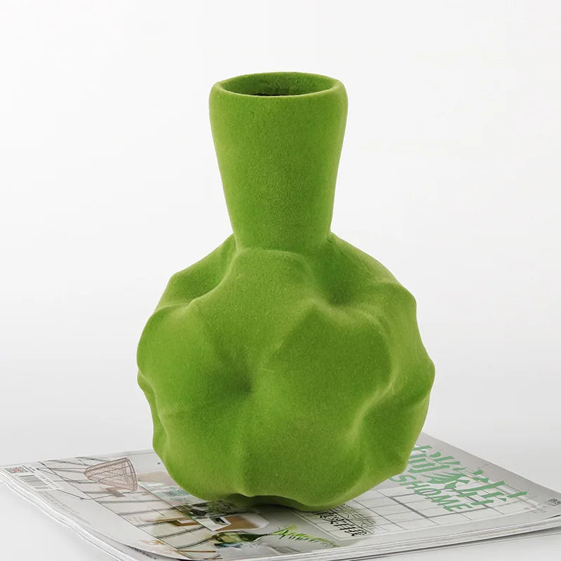 vase en résine flocage abstrait pour décoration artisanale