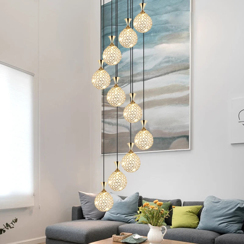 suspension moderne en cristal pour intérieur élégant