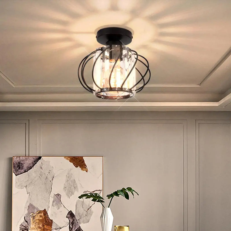 lampe de luxe en verre cristal lustre plafond industriel moderne