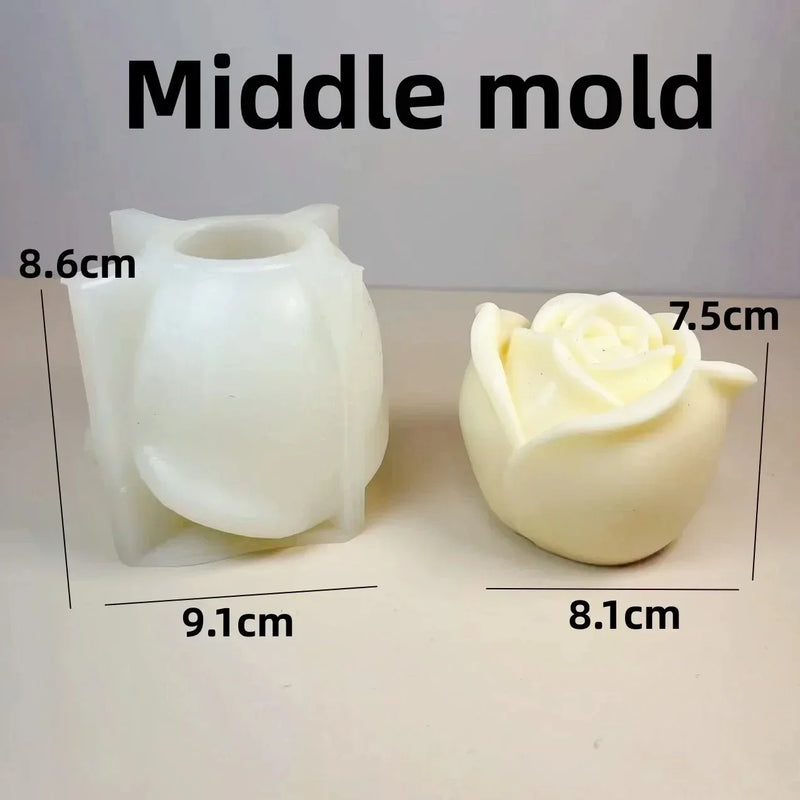 moule en silicone 3d bouquet de roses pour bougie